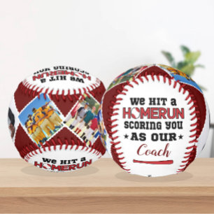 Homerun Coach Thank You Gift Custom Photo & Names Baseball