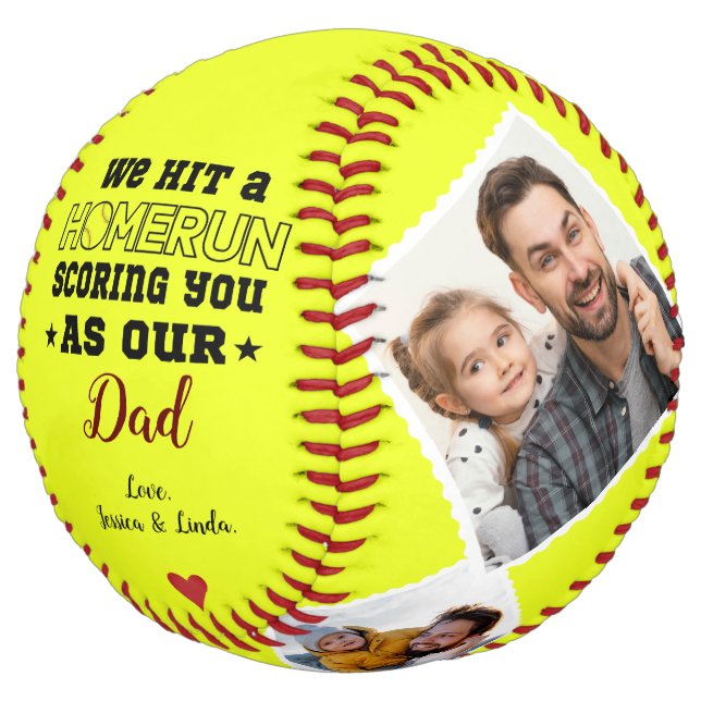 Homerun Dad Father’s Day Custom Photo from Kids Softball (Angled)