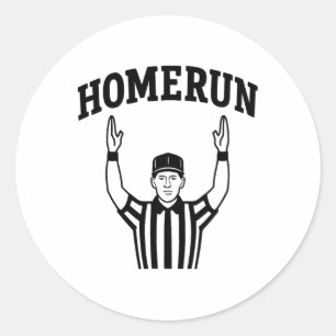 Homerun Field Goal Funny Sports Crossover Bysebyll Classic Round Sticker