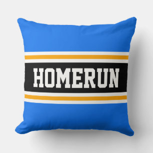 HOMERUN Sporty Bright Blue Orange Summer Stripes Cushion
