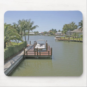 Homes and docks on canal Marco Island Florida Mouse Pad