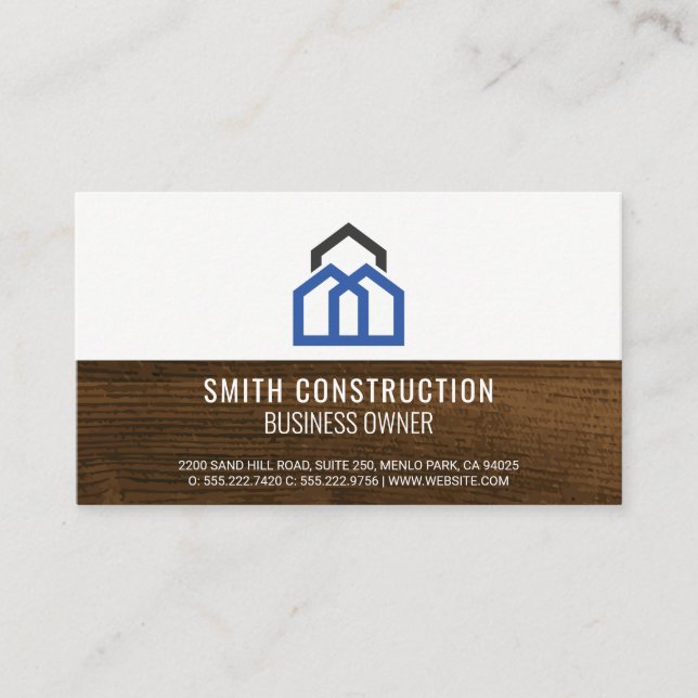 Homes Logo | Wood Grain Business Card (Front)
