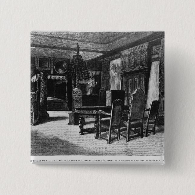 Homes of Victor Hugo 15 Cm Square Badge (Front)