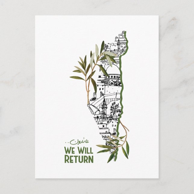 Homes Within the Map, Embraced by Olive Branches Postcard (Front)