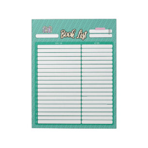 HOMESCHOOL BOOK LIST notepad