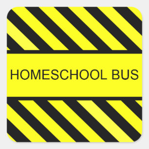 homeschool bus square sticker