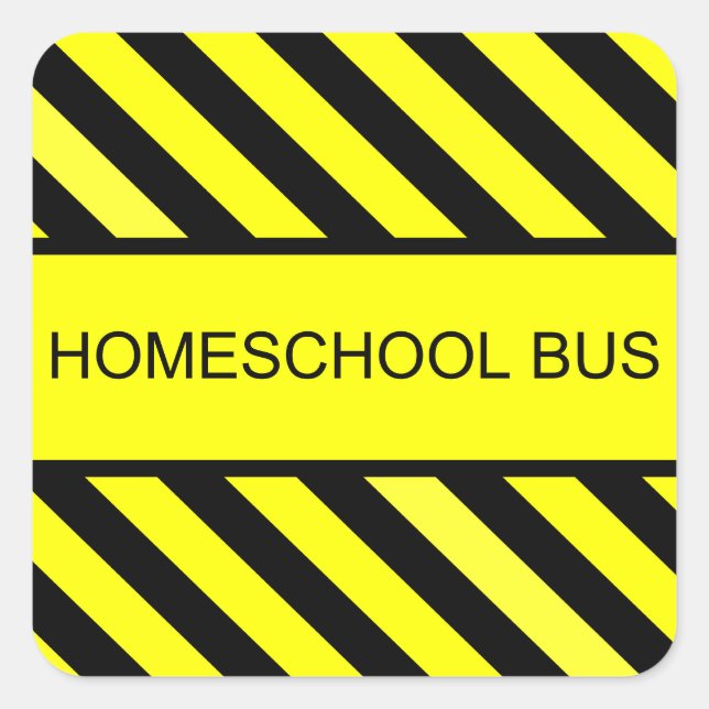 homeschool bus square sticker (Front)