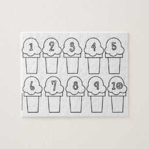 Homeschool Counting Colouring Puzzles Ice Cream