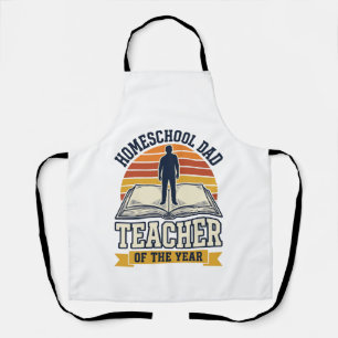 Homeschool Dad Teacher Of The Year Vintage Shirt D Apron