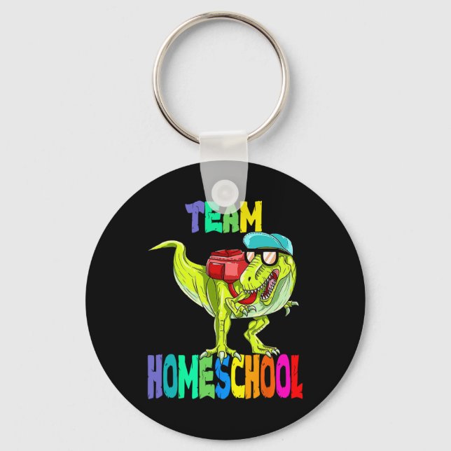Homeschool Dinosaur T Rex Back To School  Key Ring (Front)