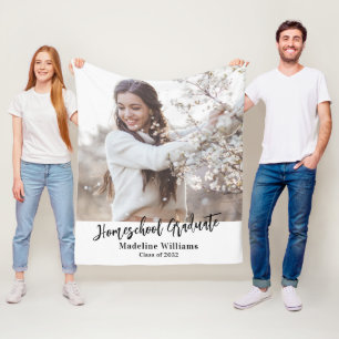 Homeschool Graduate Graduation Photo Fleece Blanket
