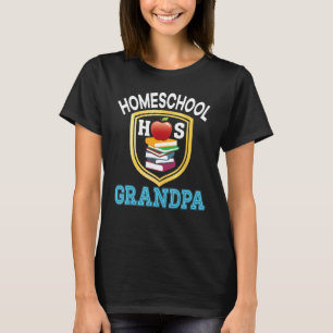 Homeschool Grandpa Back To School Mum Dad Kid Stud T-Shirt