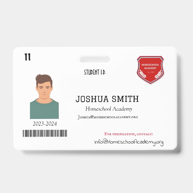 HOMESCHOOL I.D. (Mock Up) ID Badge (Front)