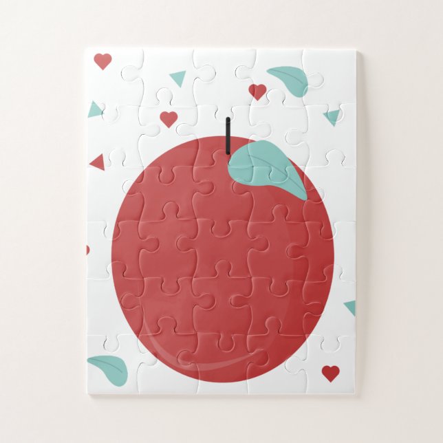 Homeschool Learning A Confetti Apple Jigsaw Puzzle (Vertical)