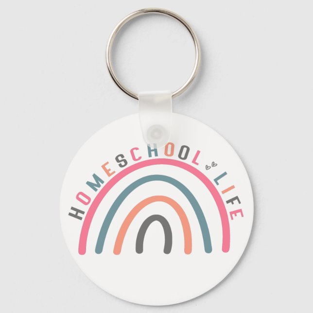 Homeschool Life Rainbow Key Ring (Front)
