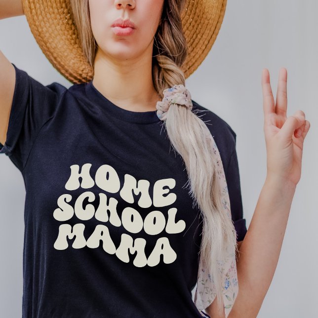 Homeschool Mama Retro Custom Text Colours T-Shirt (Creator Uploaded)