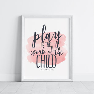 Homeschool Montessori Quote Watercolor Poster
