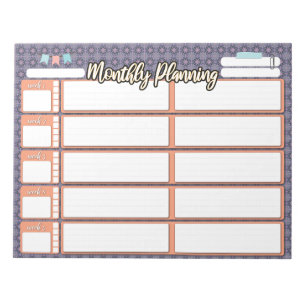 HOMESCHOOL MONTHLY PLANNING 2 column pad
