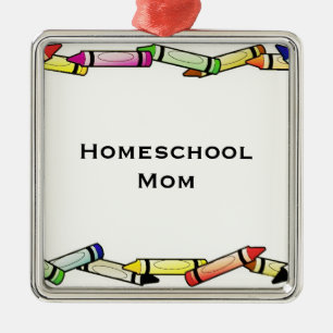 Homeschool Mum Metal Ornament