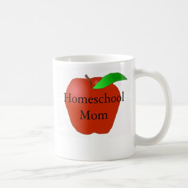 Homeschool Mum with Apple Coffee Mug (Right)