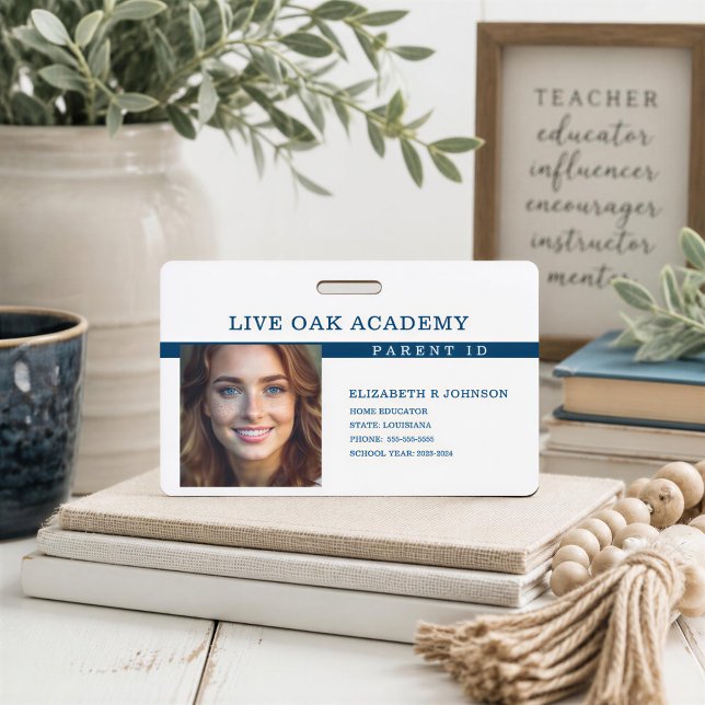 Homeschool Parent ID Badge | Classic Blue (Creator Uploaded)