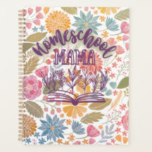 Homeschool planner, floral design