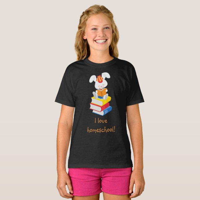 Homeschool Rabbit T-Shirt (Front Full)