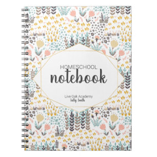 Homeschool Spiral Notebook Modern Florals