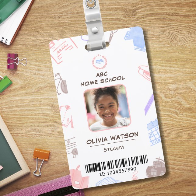 Homeschool Student ID Badge, Child Photo, Barcode, ID Badge (Creator Uploaded)