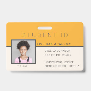 Homeschool Student ID Badge   Doodles Orange