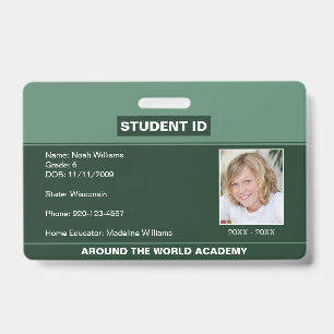 Homeschool Student ID Badge Green