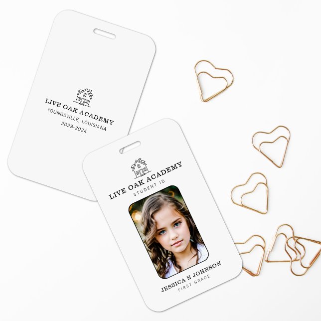 Homeschool Student ID Badge | Minimalist White (Creator Uploaded)