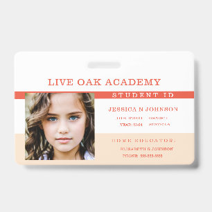 Homeschool Student ID Badge Orange Blossom