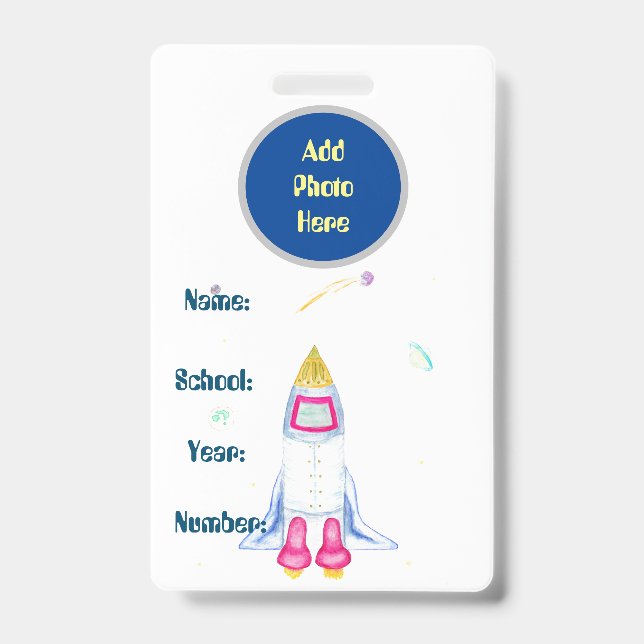 Homeschool Student ID Badge - Rocketship (Front)