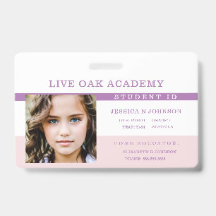 Homeschool Student ID Badge Soothing Lavender