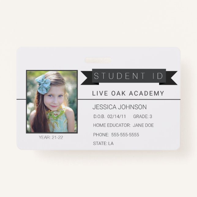 Homeschool Student ID Badge With Quote (Front)