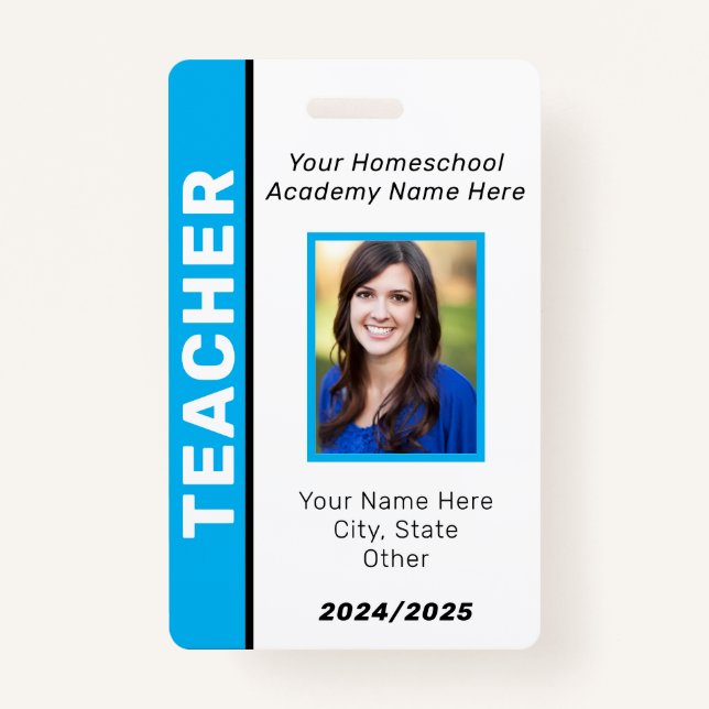 Homeschool Teacher ID Badge (Front)