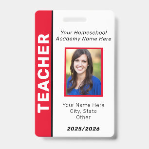 Homeschool Teacher ID Badge