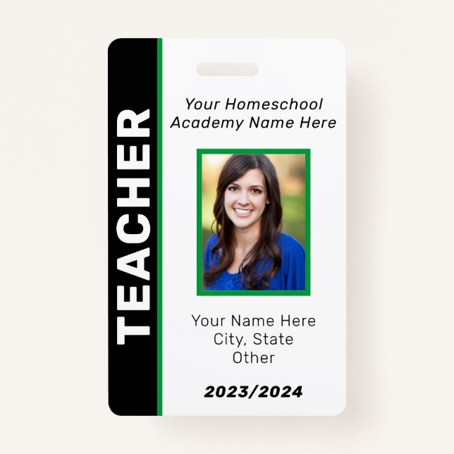 Homeschool Teacher ID Badge (Front)