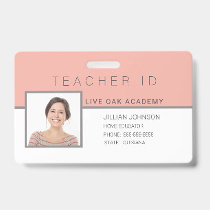 Homeschool Teacher ID Badge Feminine Floral