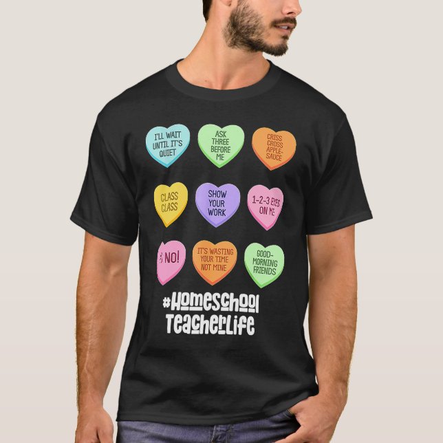 Homeschool Teacher Valentines Day Conversation Hea T-Shirt (Front)