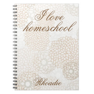 Homeschool theme floral print notebook