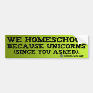Homeschool Unicorns Bumper Sticker