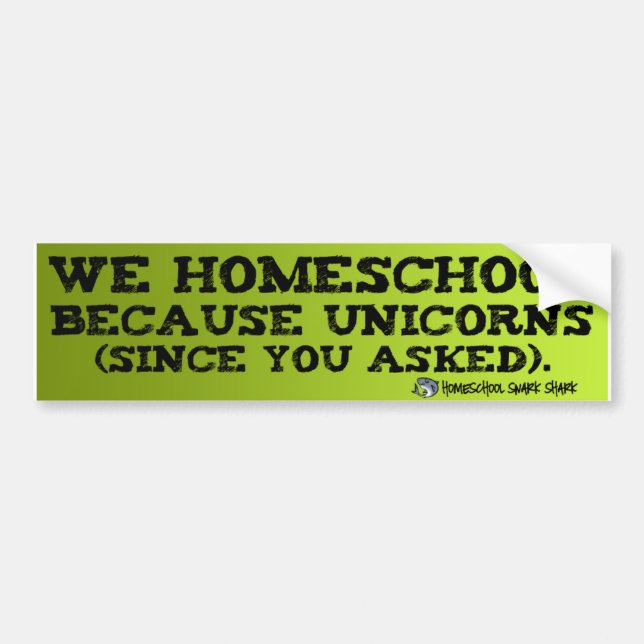 Homeschool Unicorns Bumper Sticker (Front)