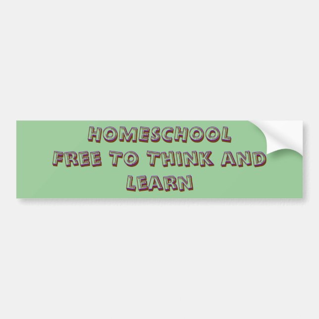 HOMESCHOOLFree To Think and Learn, HOMESCHOOLFr... Bumper Sticker (Front)