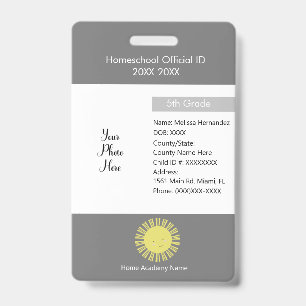 Homeschooling Unschooling Private Student Badge ID Badge