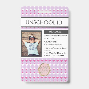 Homeschooling Unschooling Student Pattern Badge ID Badge