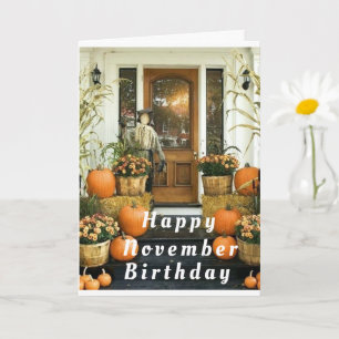 HOMESPUN GREETING *HAPPY NOVEMBER BIRTHDAY* CARD