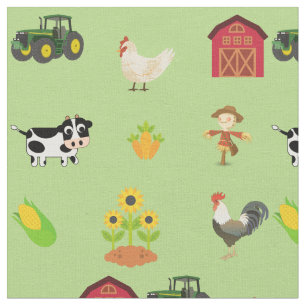 Homestead and Farm Life and Farm Animals  Fabric