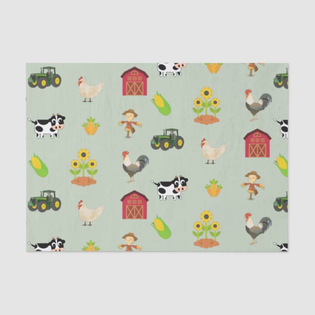 Homestead and Farm Life and Farm Animals  Tissue Paper (Front)